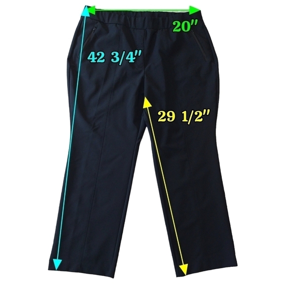 Lane Bryant Black Pull On High Rise Straight Leg Pants Zipper Pockets Career - Picture 2 of 9